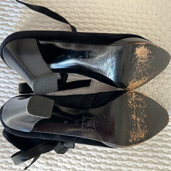 Yves Saint Laurent Black Velvet Shoes - Picture 5 of 7